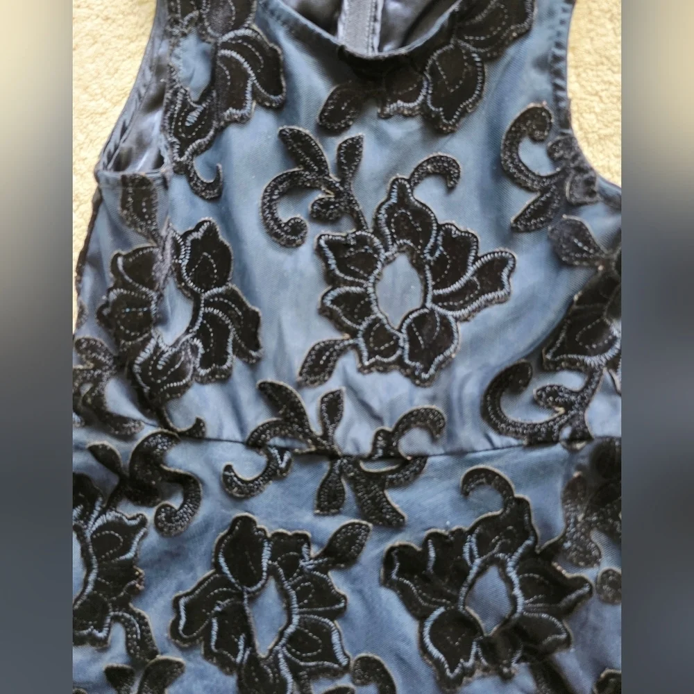 Children's Place Navy Blue Floral Overlay Sleeveless Dress Girl's/ Kid's Size 10